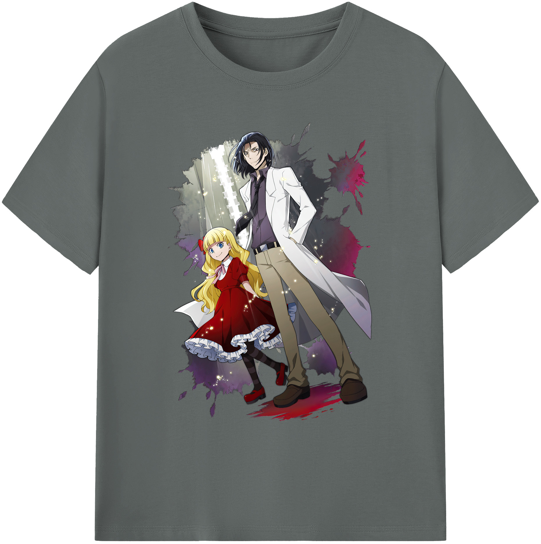 （画像用） 文豪ストレイドッグス Bungo Stray Dogs 綿100％ メンズ半袖Tシャツ｜肌触りやわらか＆通気性